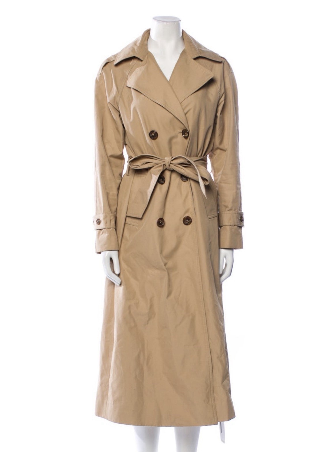 reformation Authentic Solid Khaki Tan Beige Long Sleeve Trench Coat Jacket Small