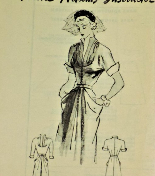 1950s Mail-order Anne Adams Miss #4658 Drape Hip Dress Sz: 16 B34\ 1950s Mail-order Anne Adams Miss #4658 Drape Hip Dress Sz: 16 B34\
