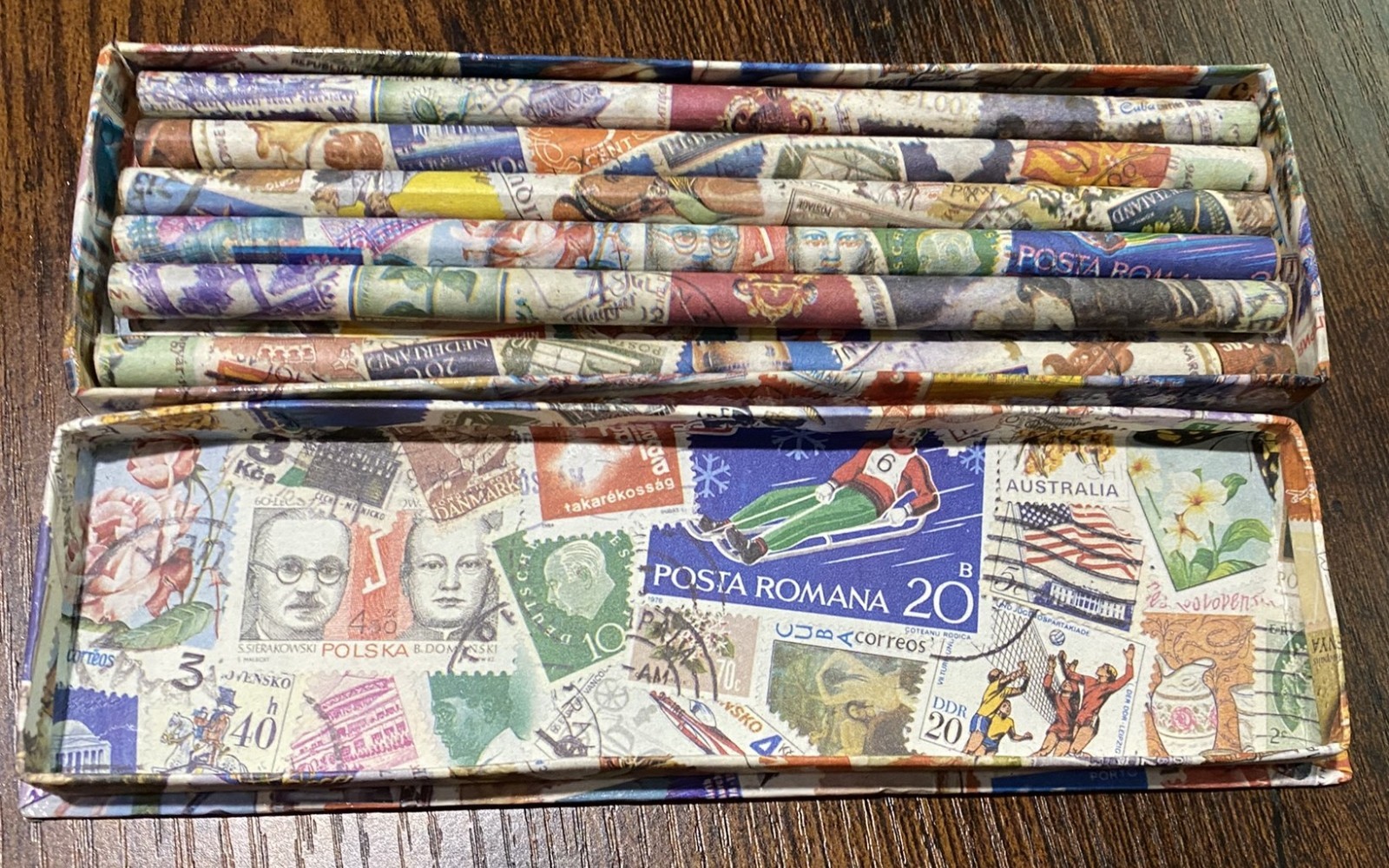 Vintage Two’s Company Postage Stamp Pencil Set 6 Unused Pencils in Original Box Vintage Two’s Company Postage Stamp Pencil Set 6 Unused Pencils in Original Box