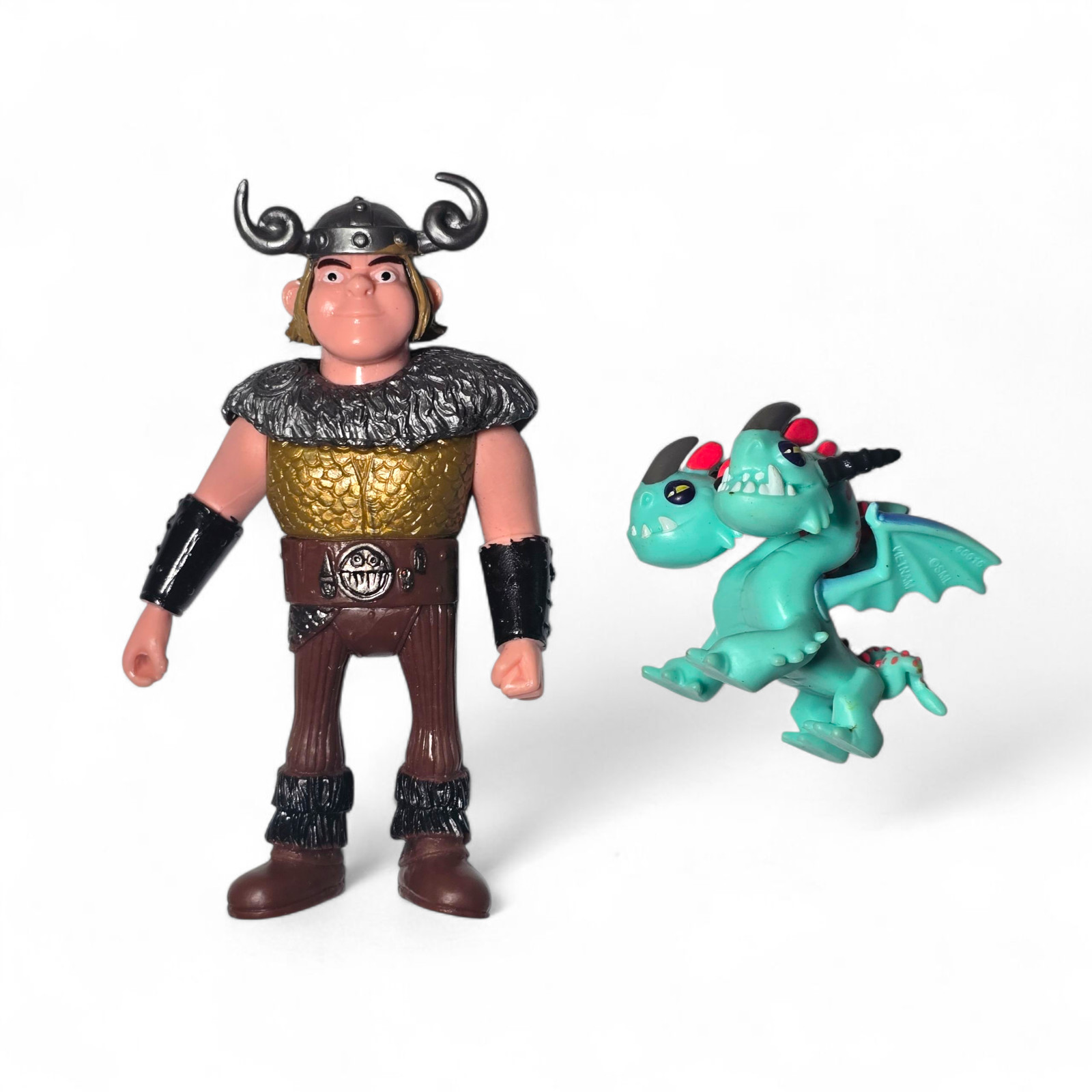 Vtg Snotlout Jorgenson HTTYD Viking Action Figure with Titan Barf & Belch Dragon