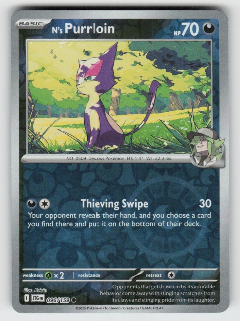 Reverse Holo N's Purrloin 096/159 Common Journey Together Near Mint