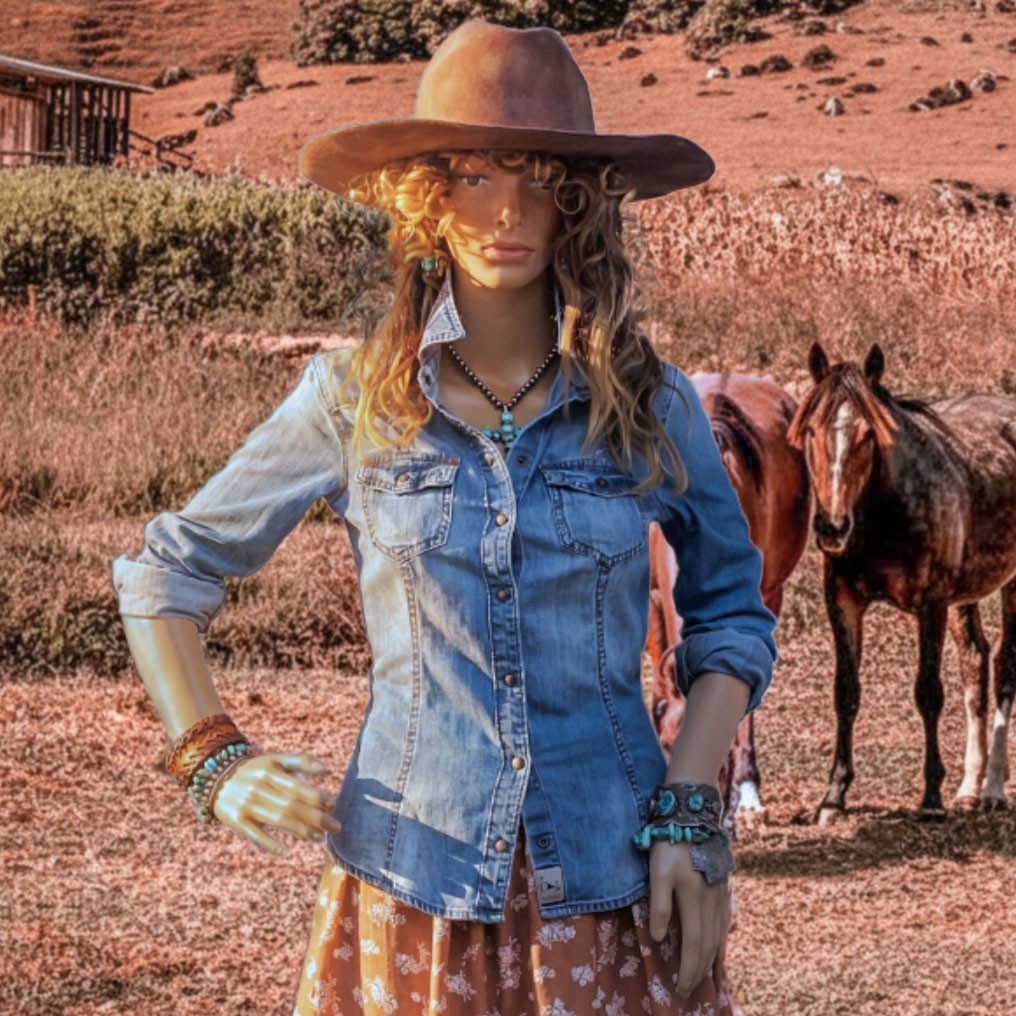 Guess Vintage Western Denim Shirt Perfectly Distressed Classic Heritage Appeal