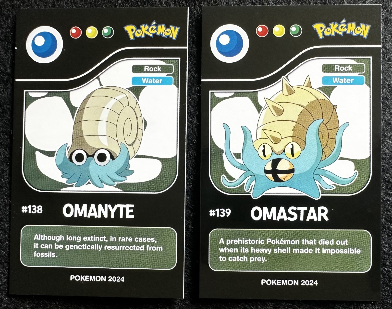 OMANYTE X OMASTAR EVOLUTION - POKEMON KANTO CCG POKEDEX BLACK RE-EDITIONS