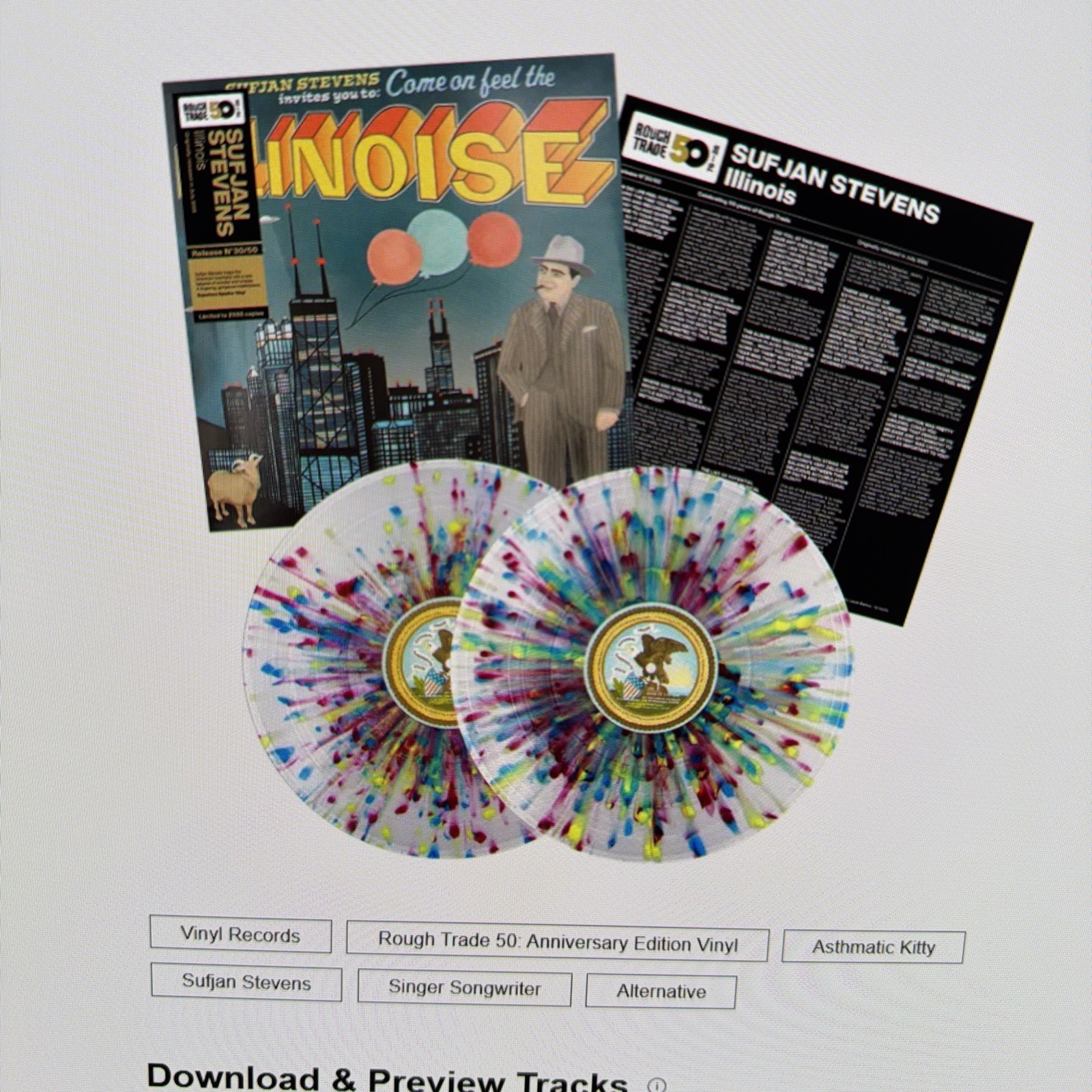 Sufjan Stevens - Illinois - Rough Trade 50th Anniversary Superhero Splatter