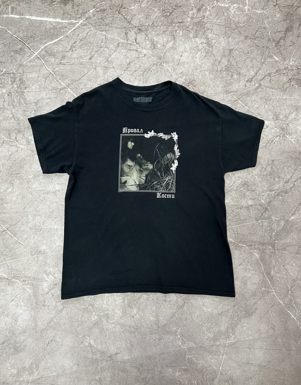 TeamSESH Bones Провал Кости T-Shirt Size L Black Rap Merch russian Tracklist Tee