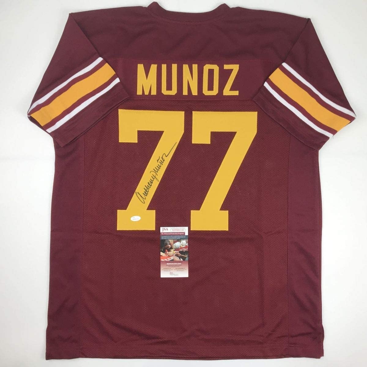 Autographed/Signed Anthony Munoz USC Maroon College Football Jersey JSA COA Autographed/Signed Anthony Munoz USC Maroon College Football Jersey JSA COA