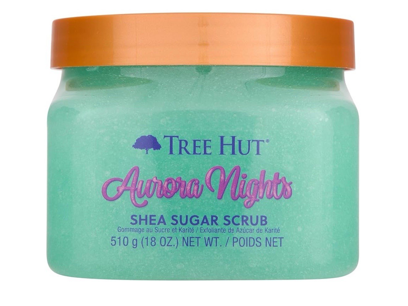 Tree Hut Aurora Nights Sugar Scrub Exfoliates & Hydrates for Soft Skin, 18 fl oz