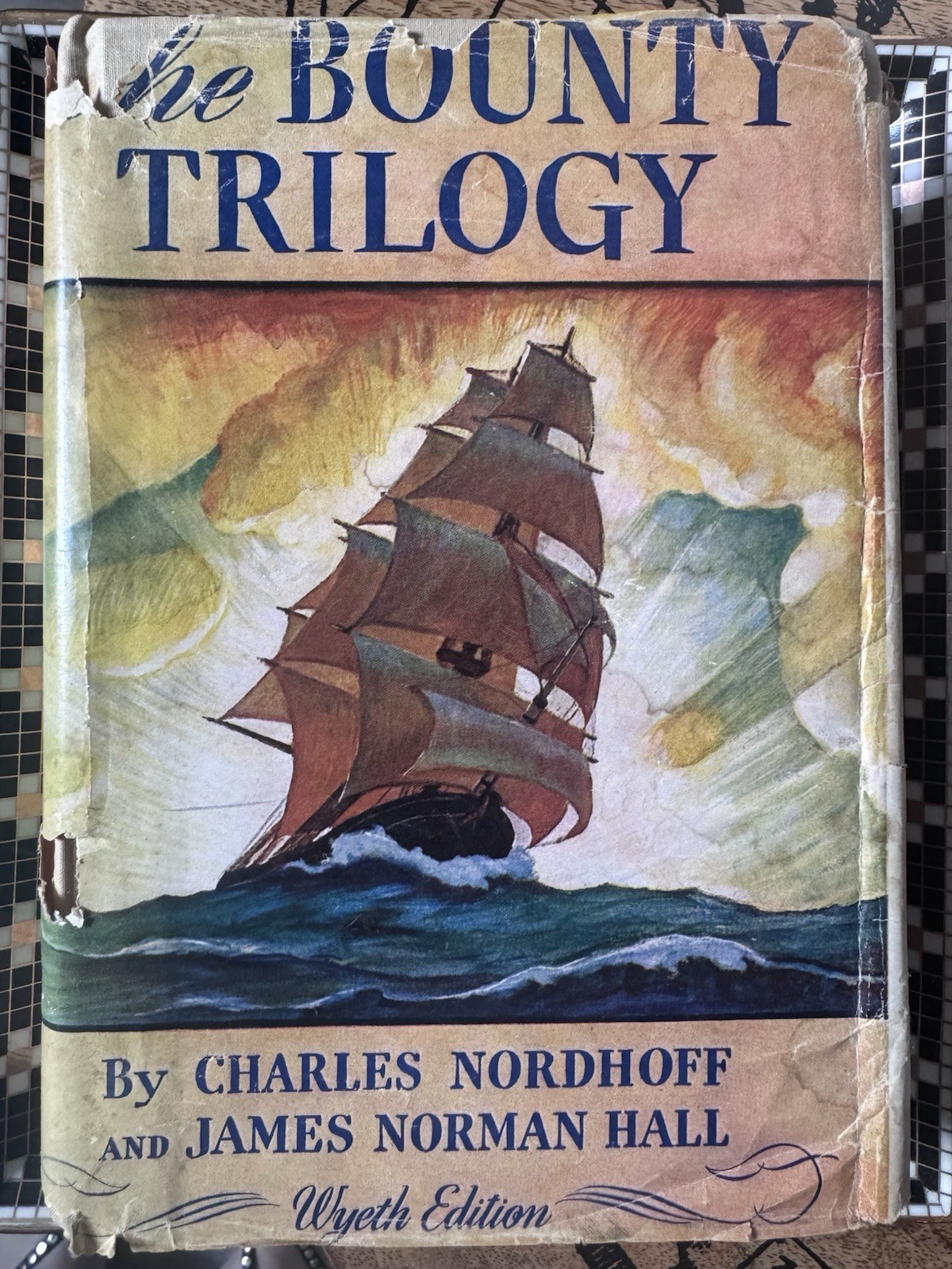 Vintage 1948 The Bounty Trilogy HC Wyeth Edition Nordhoff Hall Dust Jacket
