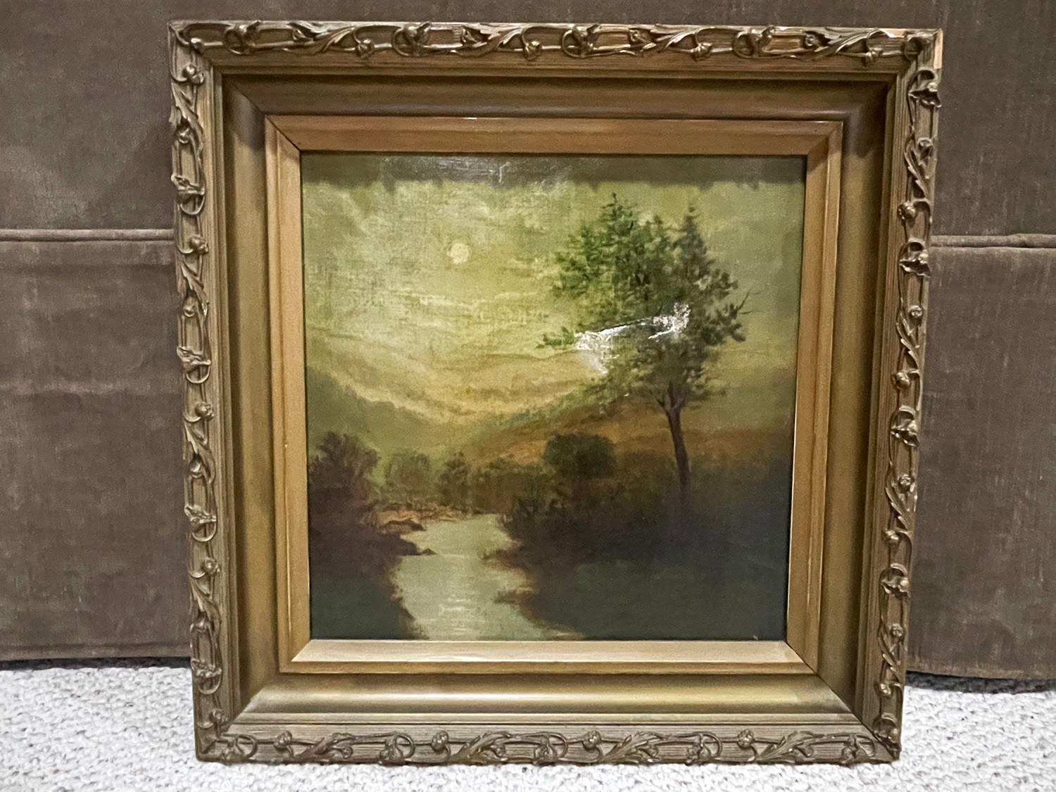 SMALL Antique FRENCH IMPRESSIONIST PAINTING - TEAR IN CANVAS - FOR RESTORATION