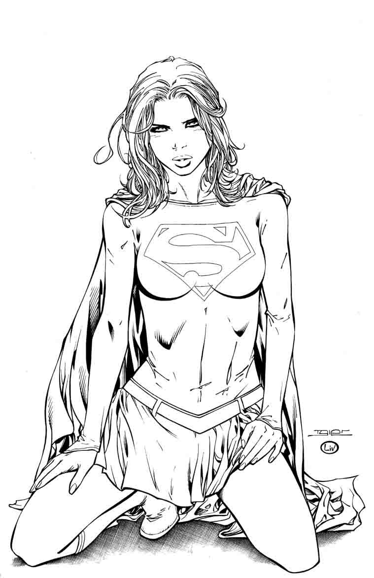 DC Comics TYLER KIRKHAM SUPERGIRL 11X17 Commission Original Comic Art