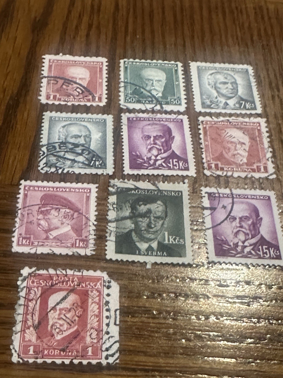 Czechoslovakia Used Postage Stamps Lot of 10 50h 1Kc 7Kc 15Kc 1Koruna Czechoslovakia Used Postage Stamps Lot of 10 50h 1Kc 7Kc 15Kc 1Koruna