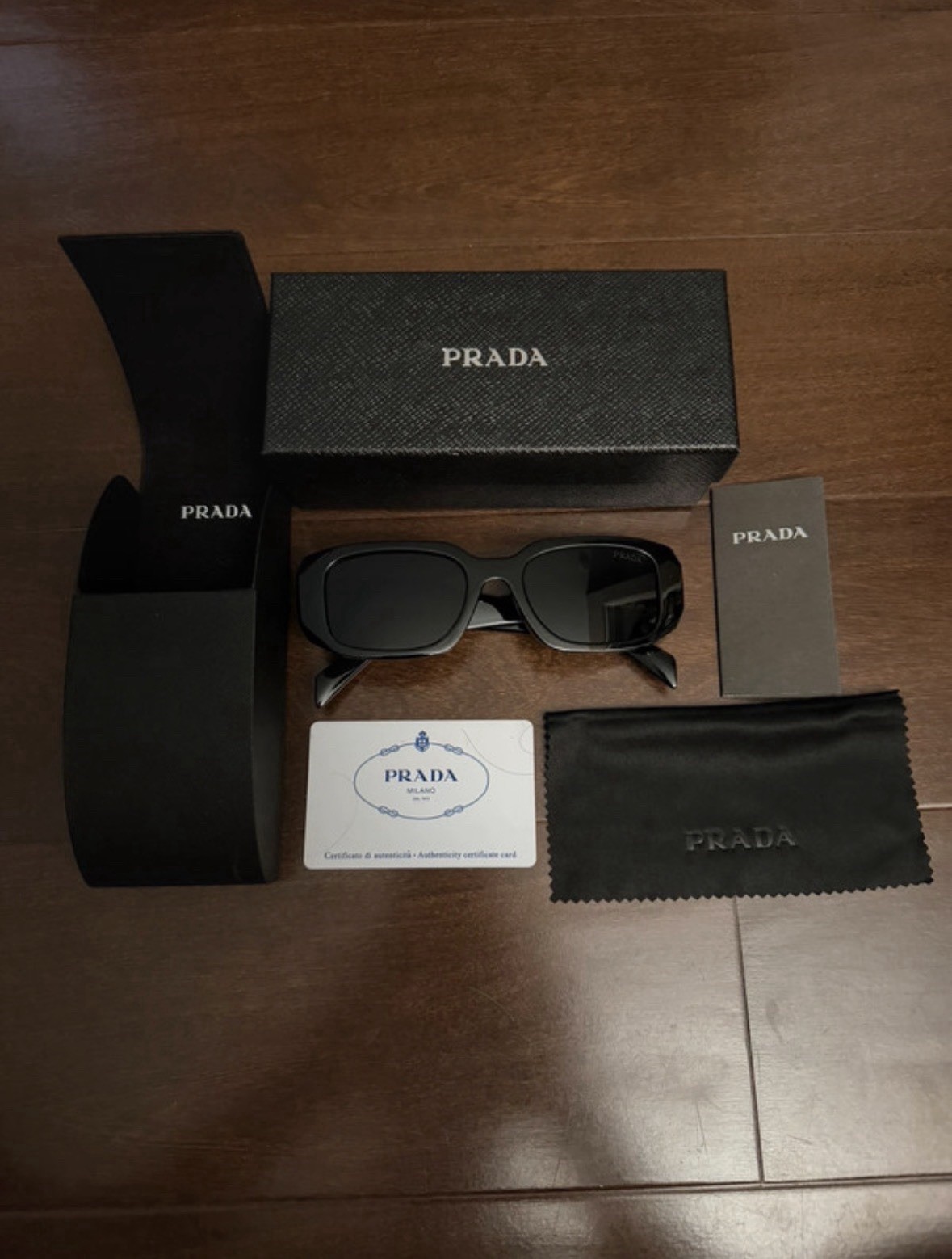 PRADA Sunglasses Black Dark Grey Lenses Symbole