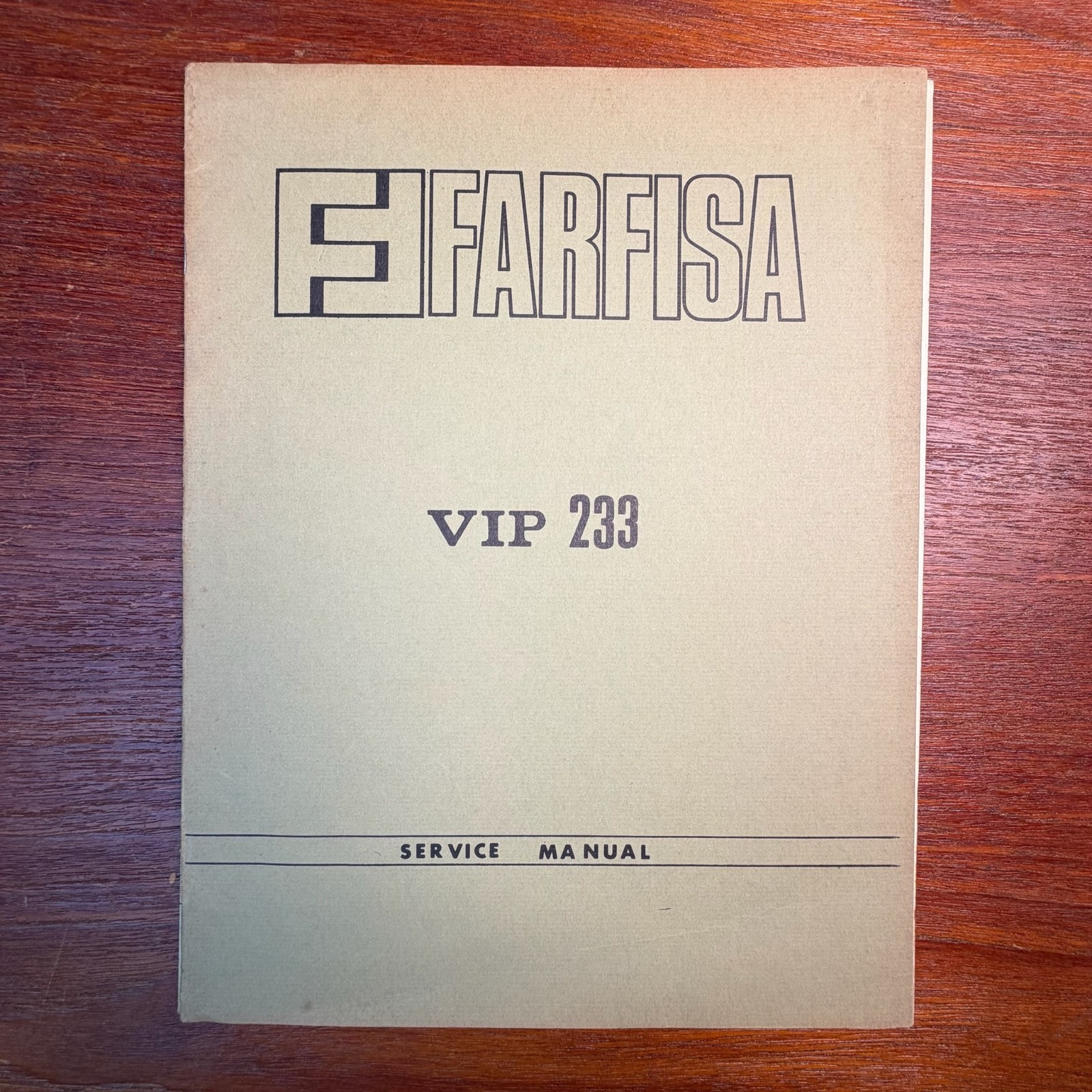 VINTAGE FARFISA VIP 233 SERVICE MANUAL