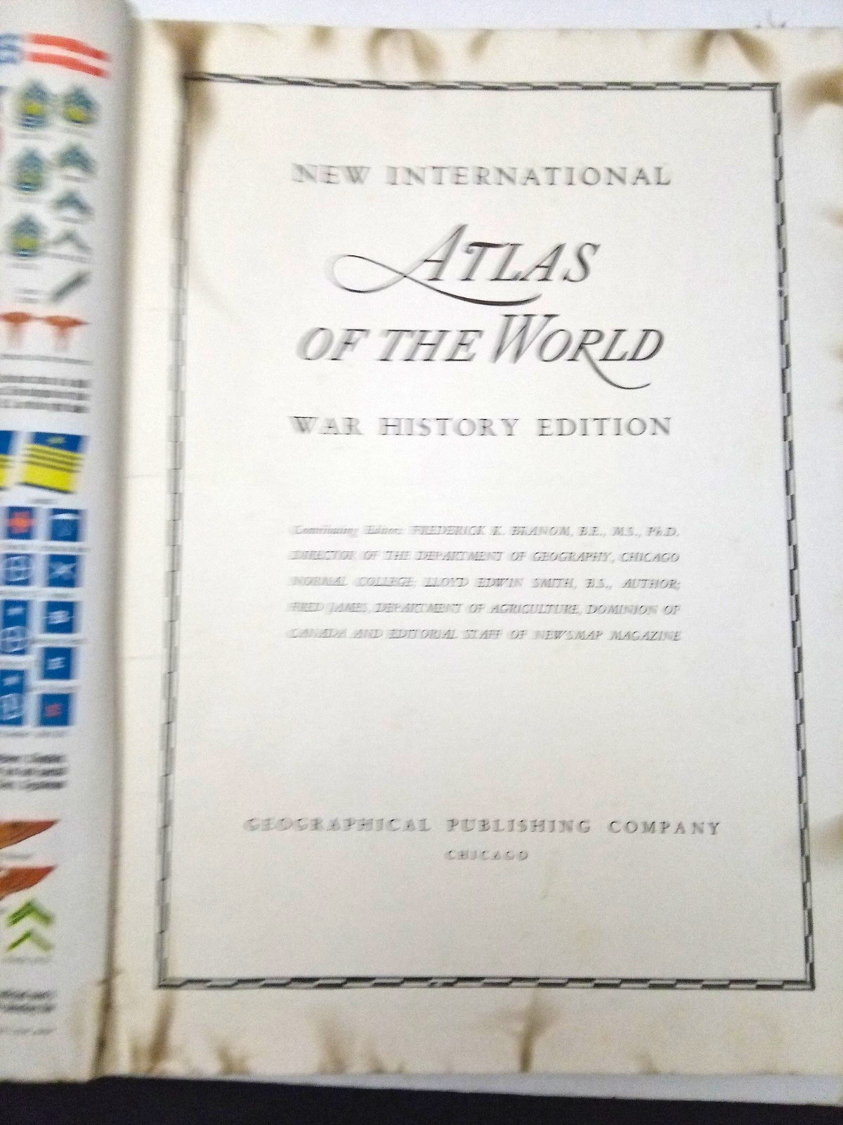 New International Atlas of the World War History Edition Hardcover, 1948
