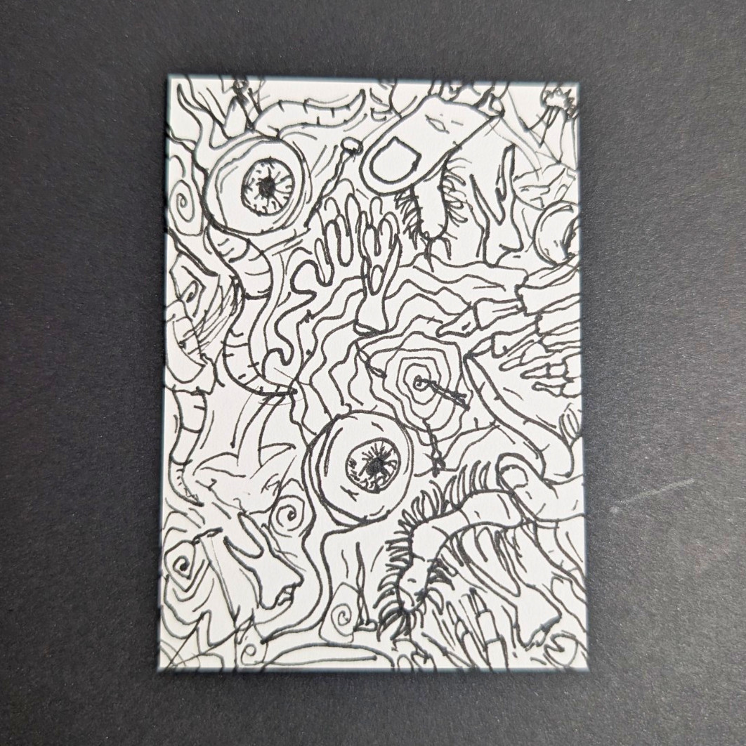 Aceo Original Abstract Art, Manic Mania Series, Oak, ArtworkBySelena