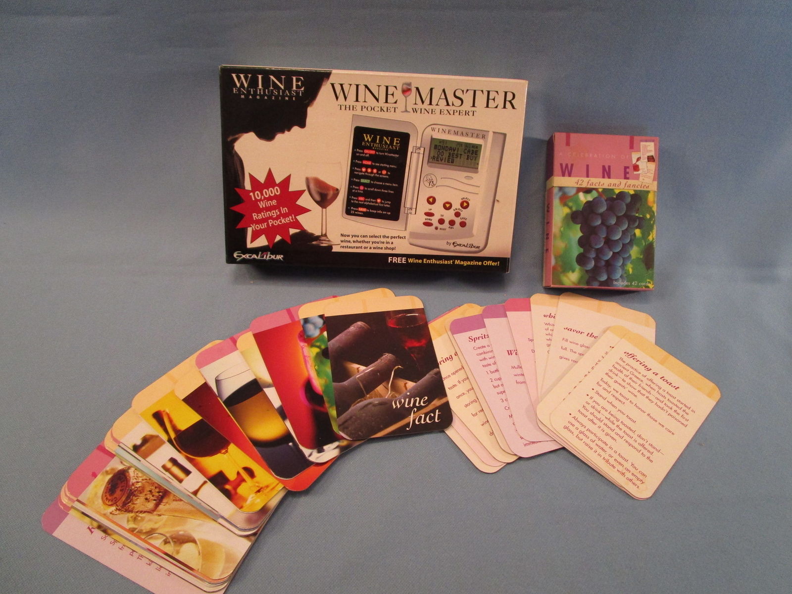 EXCALIBUR Wine Enthusiast POCKET WINE MASTER & WINE INFO CARDS