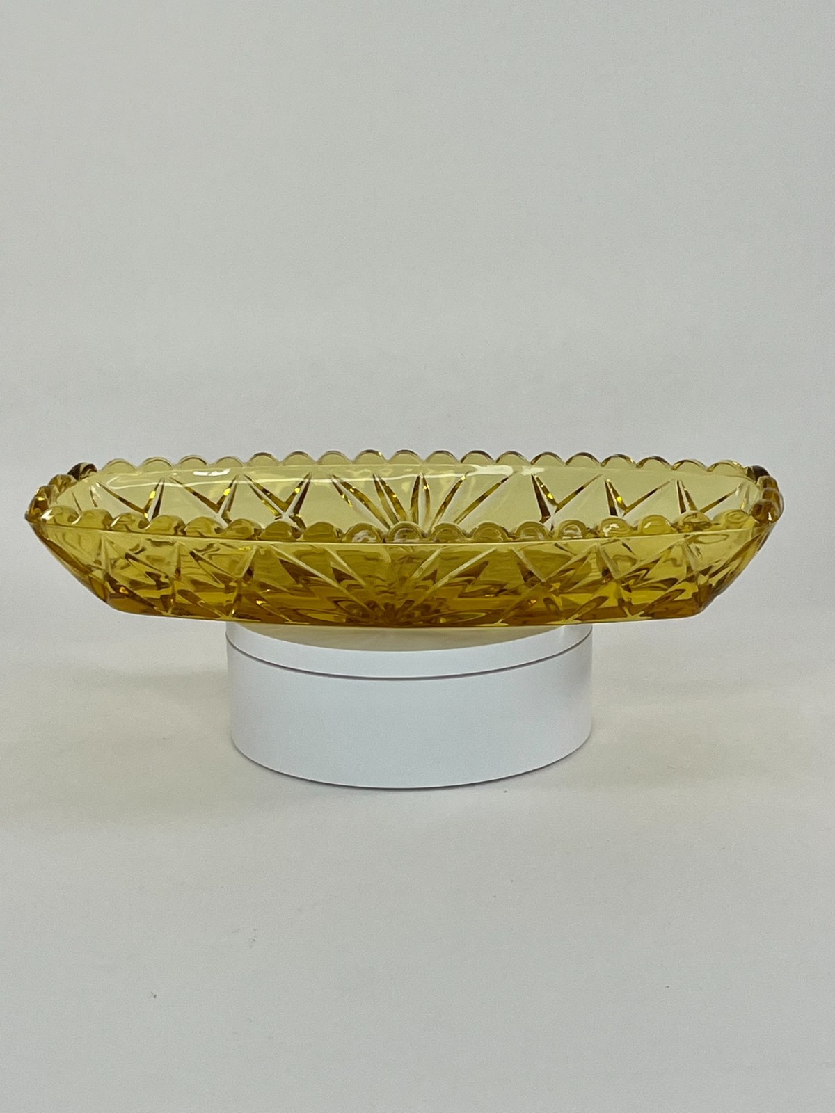 Vintage Hazel Atlas Amber Yellow Glass Dish Bowl produced 1965 Vintage Hazel Atlas Amber Yellow Glass Dish Bowl produced 1965