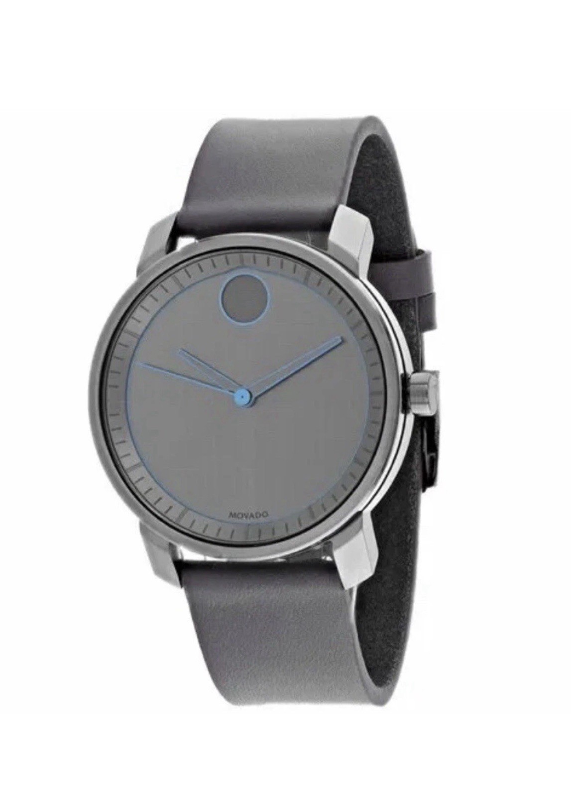 Brand New Movado Bold Men’s 40mm Gray Leather Strap Watch 3600490