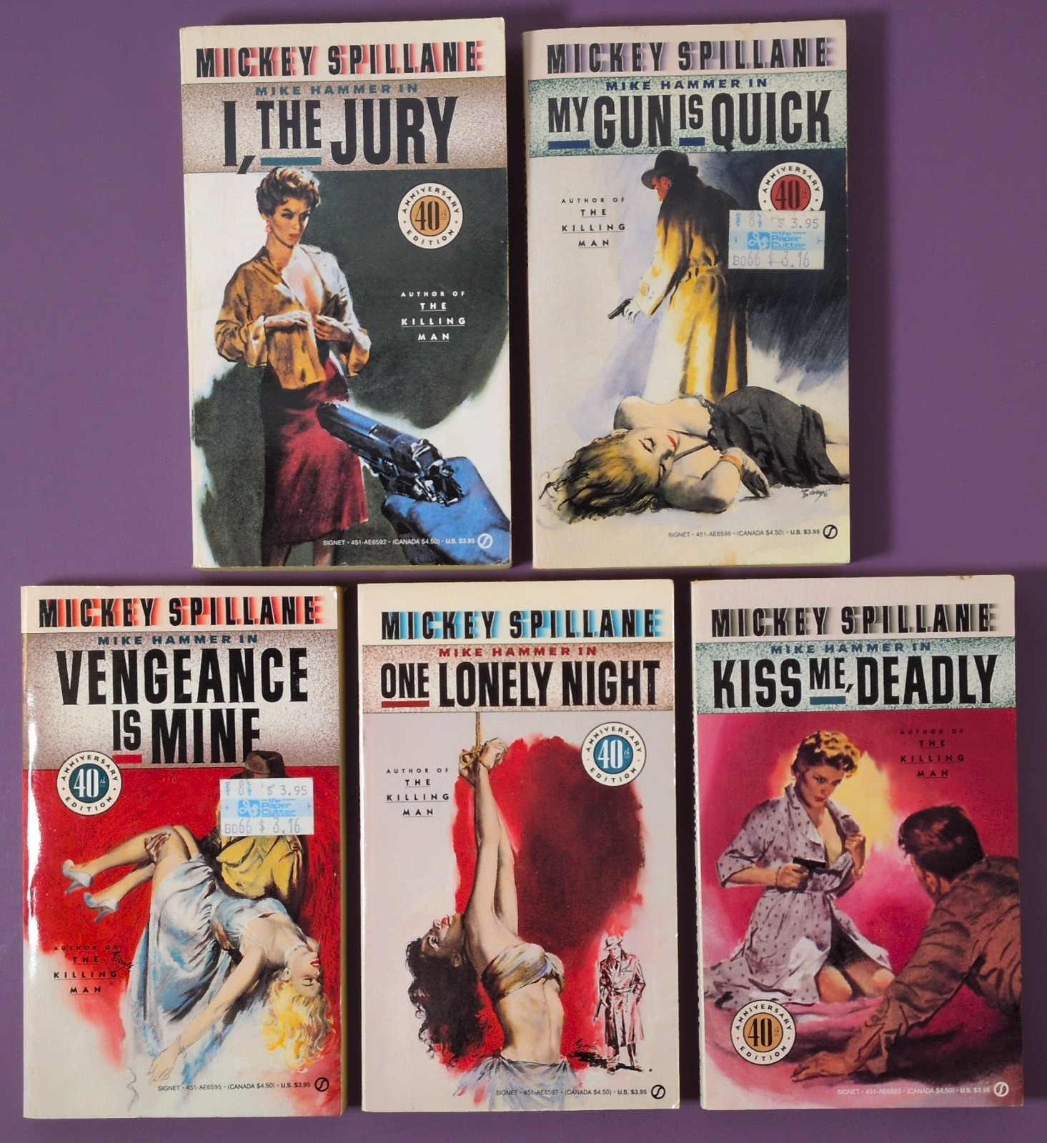 Vintage 50\'s & 70\'s Mickey Spillane Murder Mystery 5 book Lot VG Pulp Fiction Vintage 50\'s & 70\'s Mickey Spillane Murder Mystery 5 book Lot VG Pulp Fiction