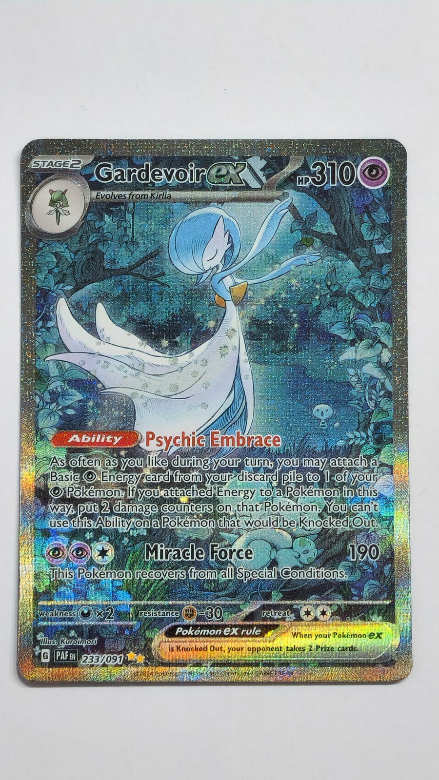 Pokemon TCG Gardevoir ex 233/091 SV Paldean Fates SIR Full Art Holo ENG