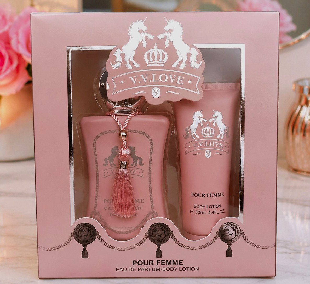 V.V.LOVE Pour Femme Women’s Gift Set Eau de Parfum & Body Lotion V.V.LOVE Pour Femme Women’s Gift Set Eau de Parfum & Body Lotion