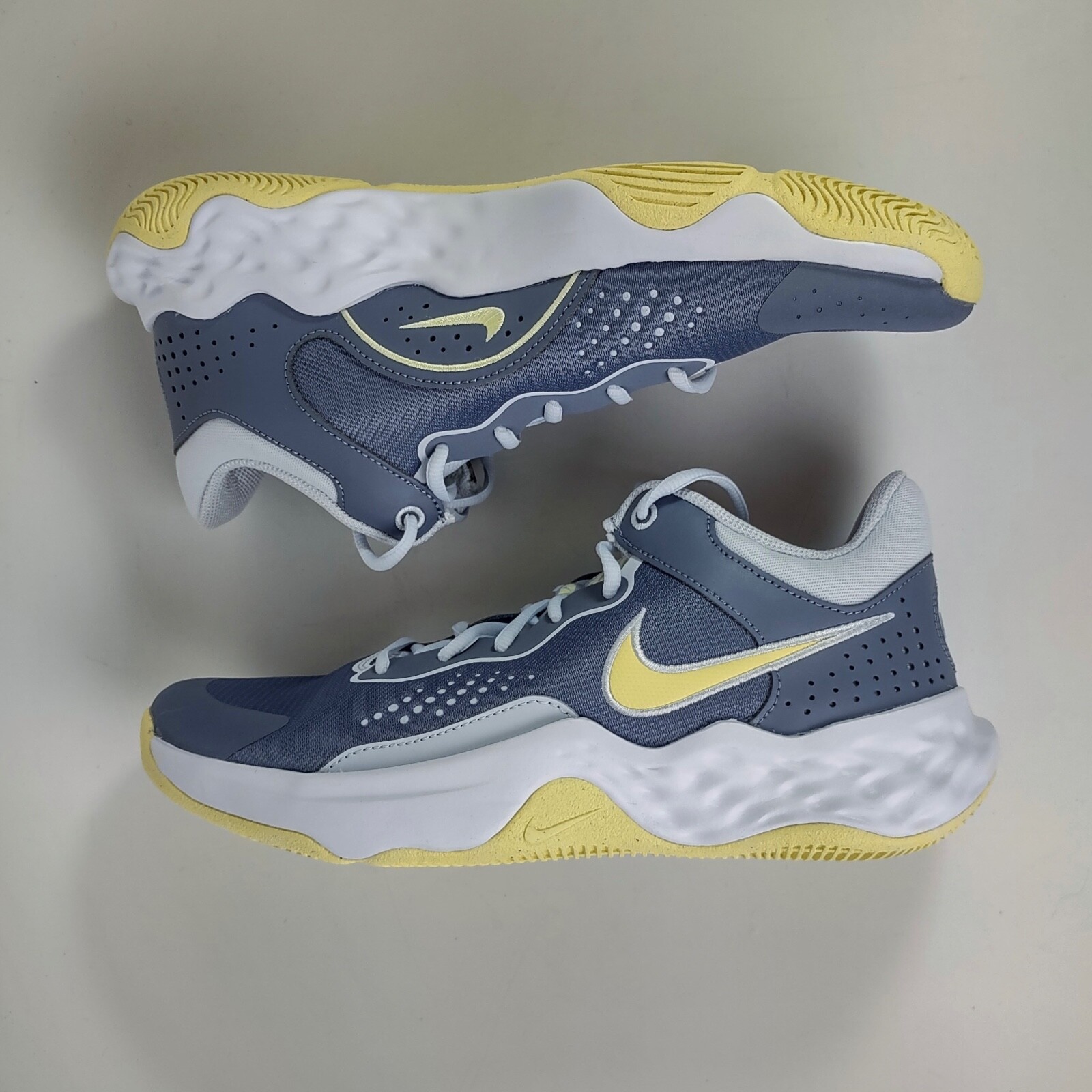 Nike Fly.By Mid 3 Ashen Slate Blue Grey Yellow White Shoes DD9311-401 Men's 12