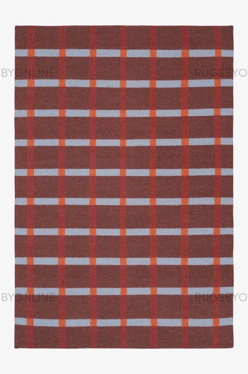 Antique Scandinavian Swedish Kilim Tile Handmade Flat weave Boho Large Area Rug