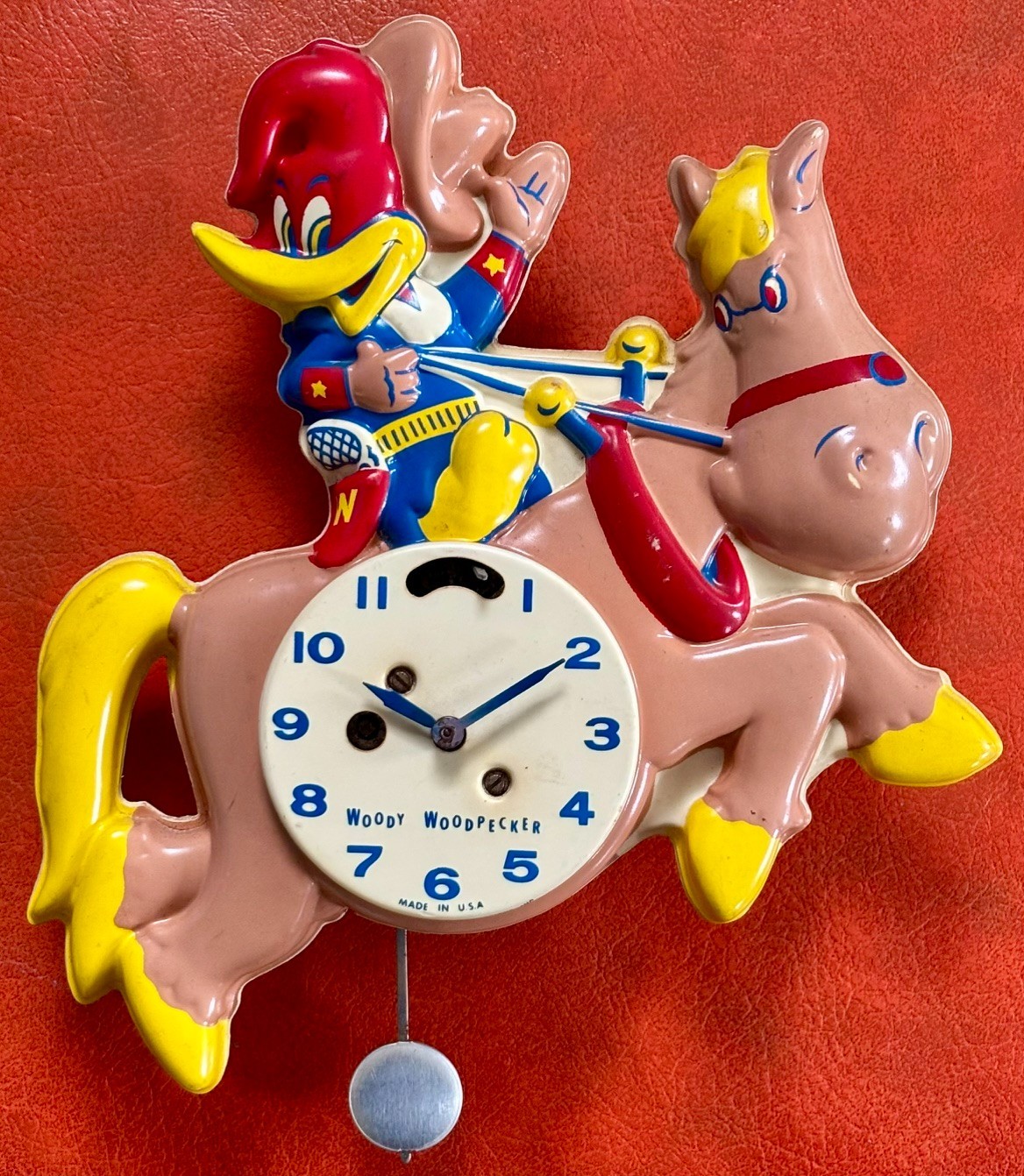 Rare Vintage 1959 Woody Woodpecker Wall Clock - Untested, No Key Rare Vintage 1959 Woody Woodpecker Wall Clock - Untested, No Key