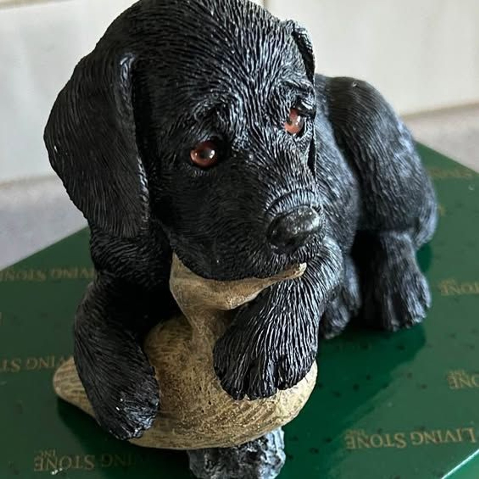 Vintage 1996 Living Stone Black Lab Puppy w/ Small Duck NEW in Box Vintage 1996 Living Stone Black Lab Puppy w/ Small Duck NEW in Box