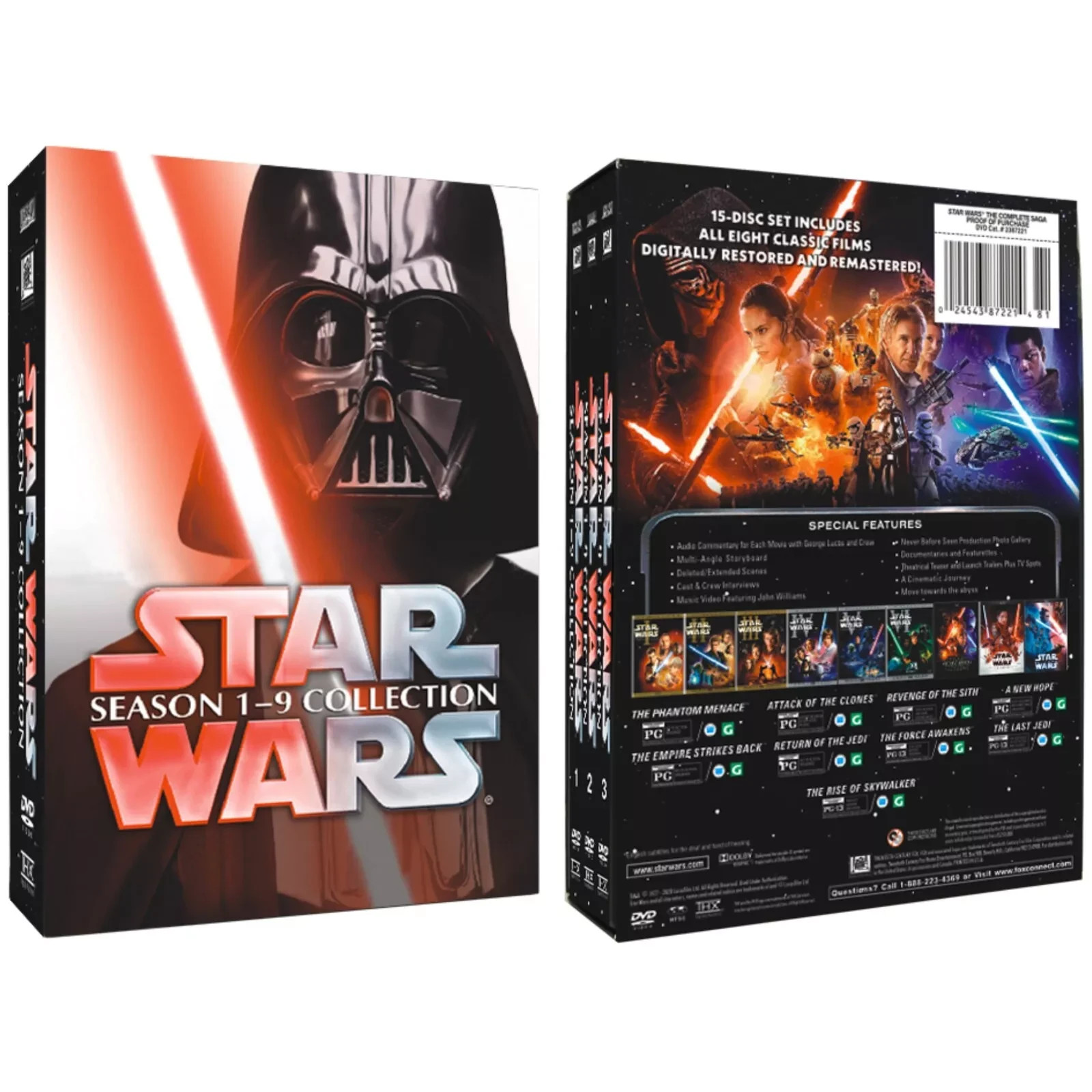 Star Wars Season 1-9 15-Disc DVD Complete 9 Movie Collection Saga Brand New Star Wars Season 1-9 15-Disc DVD Complete 9 Movie Collection Saga Brand New