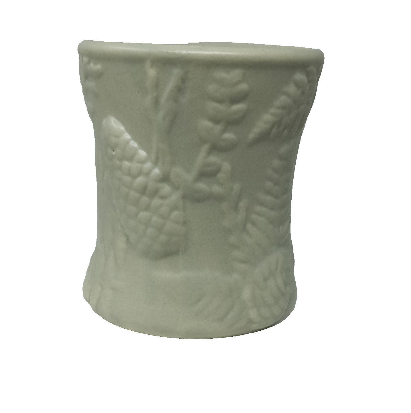 WoodWick Scented Fireside Jar Candle Embossed Ceramic Jar Beige Floral WoodWick Scented Fireside Jar Candle Embossed Ceramic Jar Beige Floral