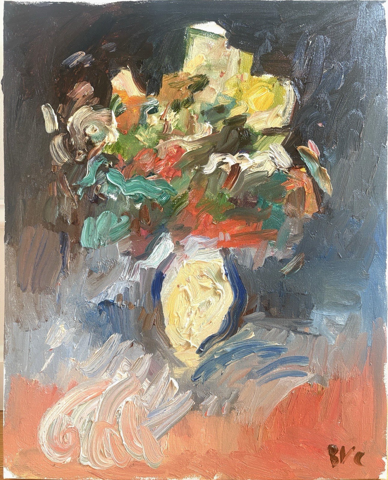 Still Life Flower Impressionism Oil Painting On 16”x20” Canvas Original Signed