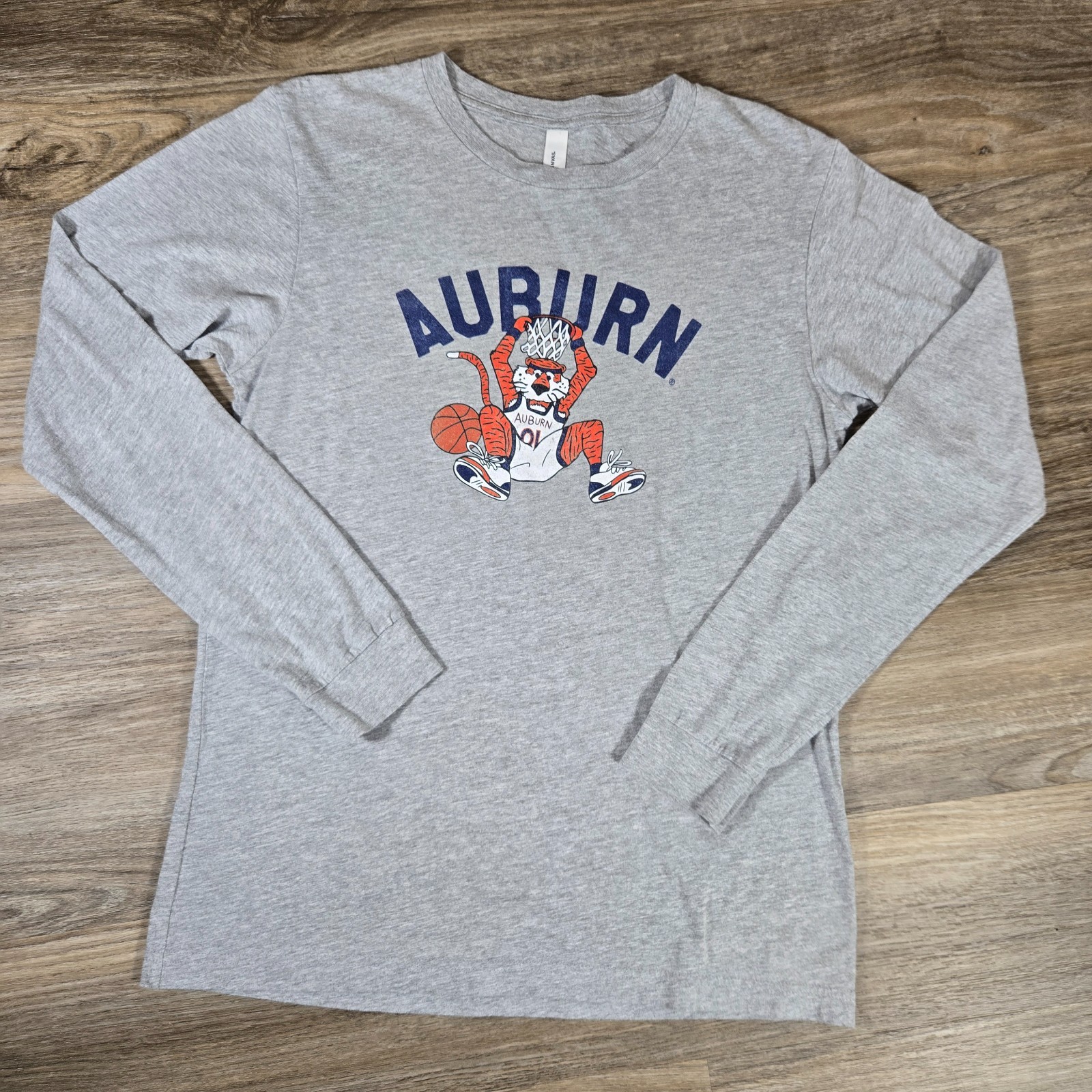 Vintage Auburn Tigers Aubie T Shirt Mens M Gray Long Sleeve Basketball NCAA SEC
