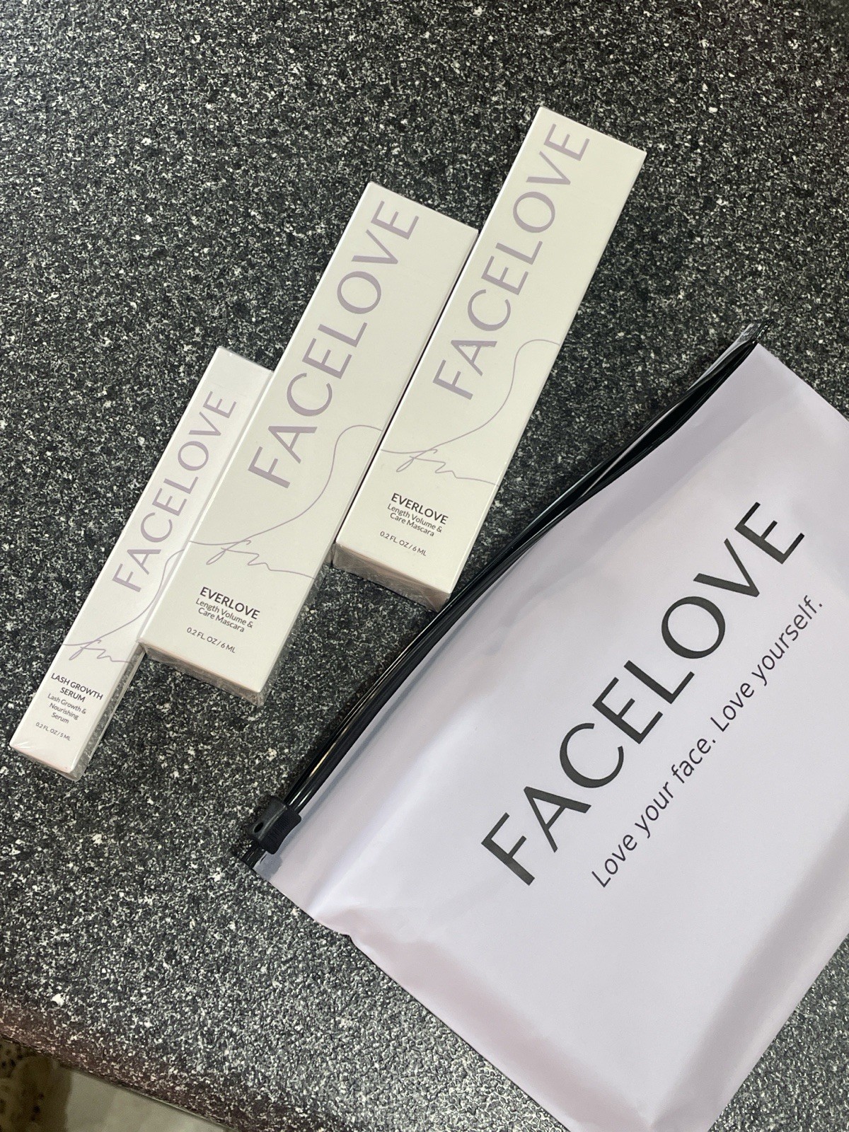 New sealed FaceLove lot Everlove lash grow Serum & 2 black length volume mascara New sealed FaceLove lot Everlove lash grow Serum & 2 black length volume mascara