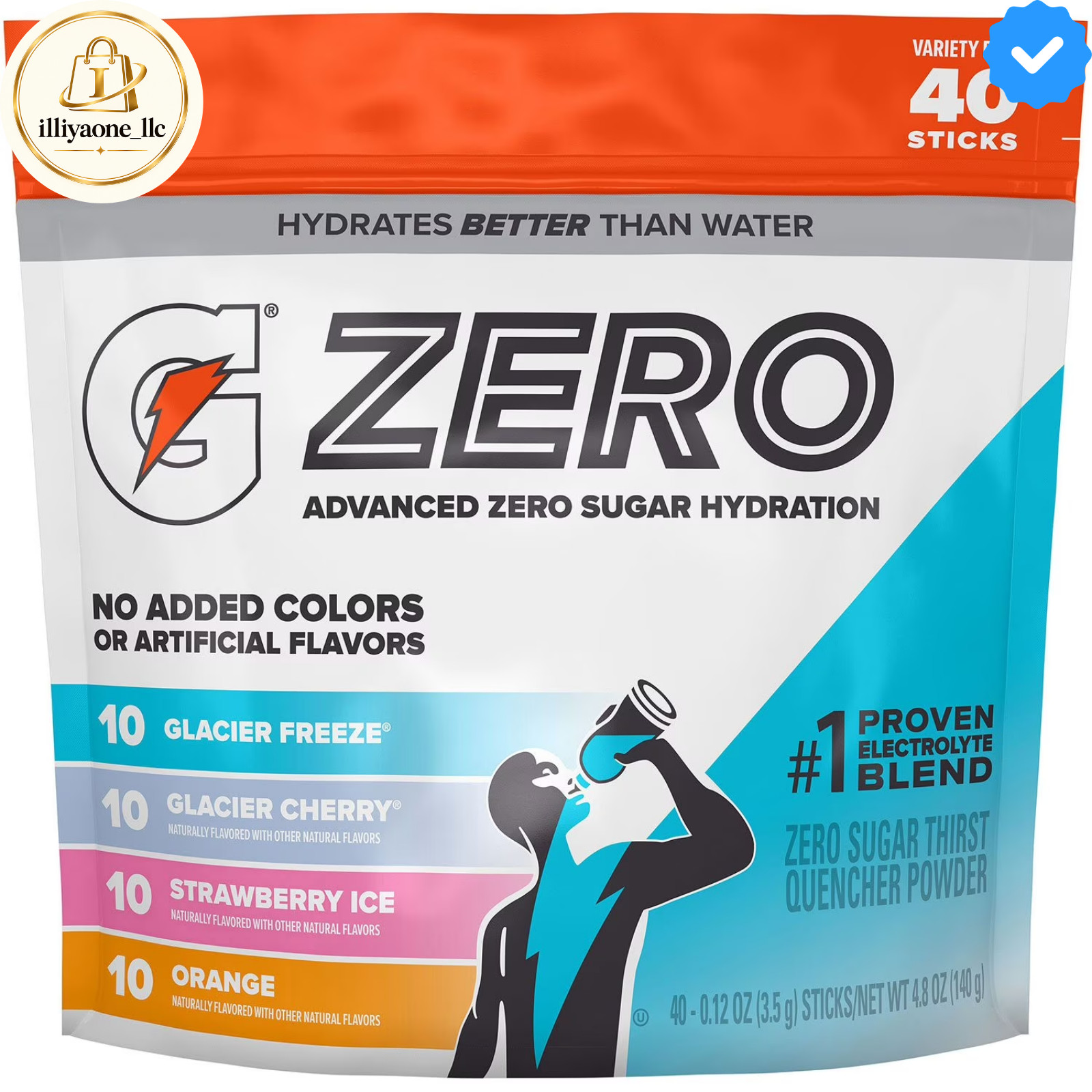 Gatorade G Zero Powder Variety Pack (40pk) Great Price 