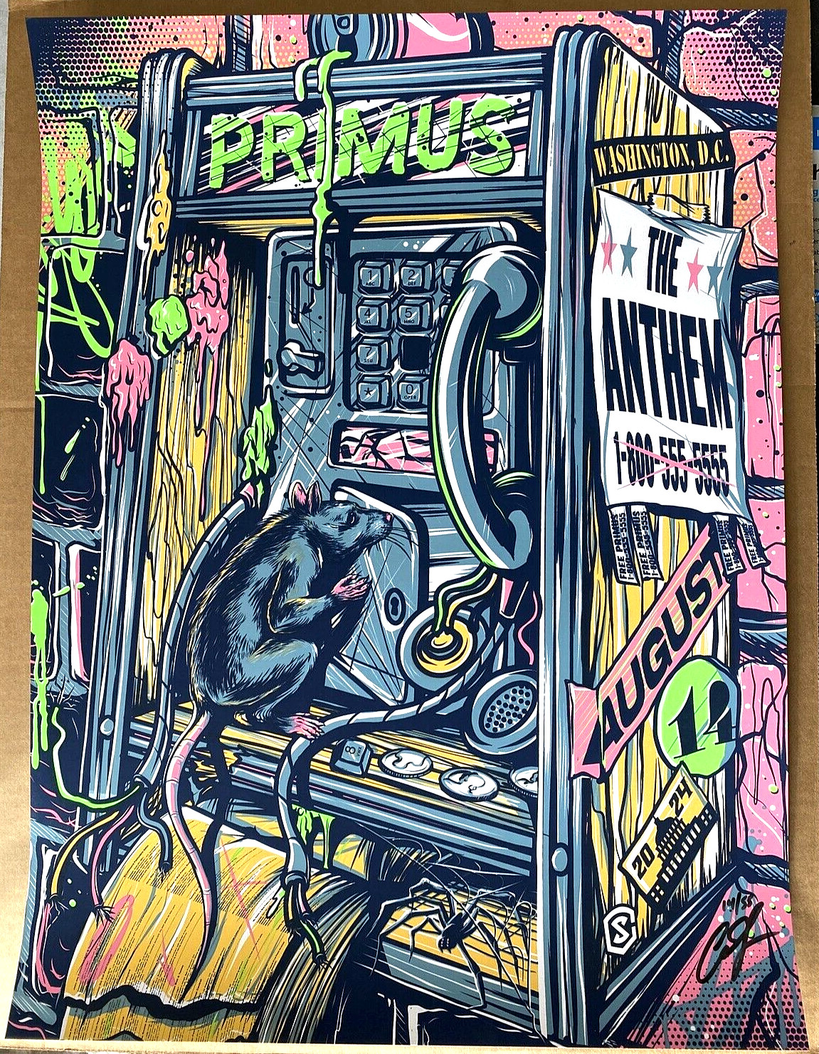 AUTHENTIC PRIMUS POSTER Washington DC AUG 2024 Signed Screen Print AP S/N #/55