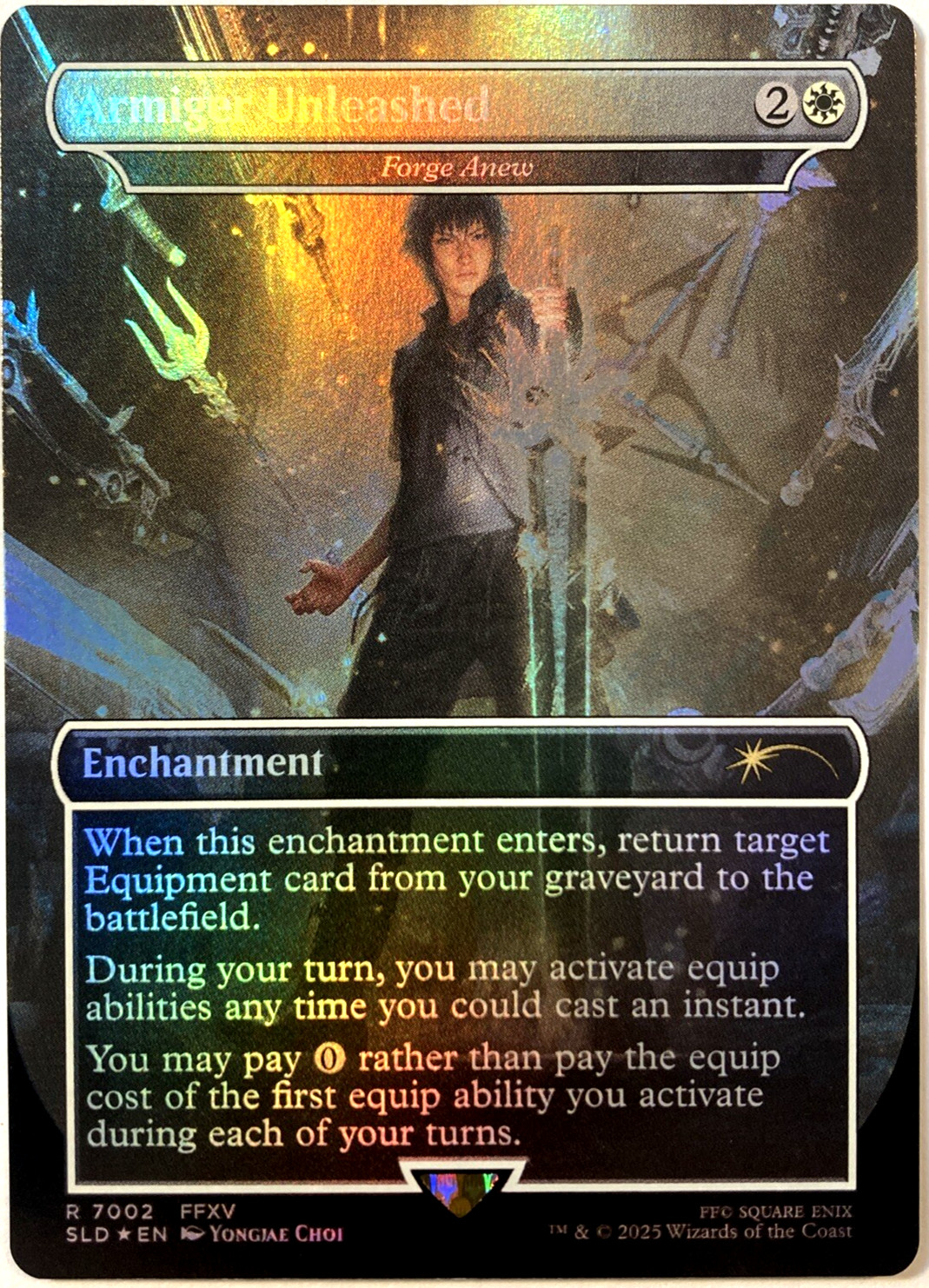 MTG Armiger Unleashed - Forge Anew (Rainbow Foil) Secret Lair Final Fantasy 7002