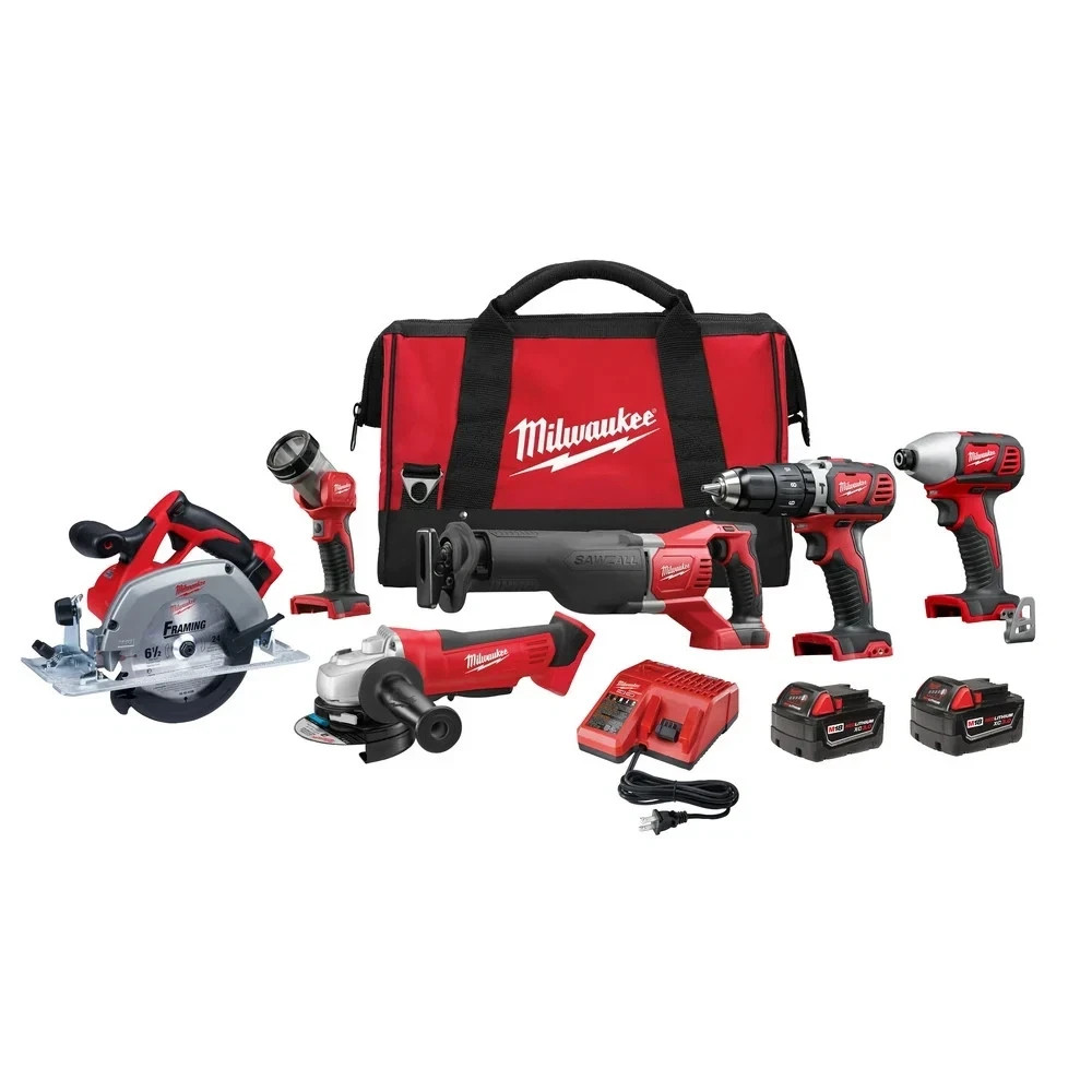 Milwaukee 2696-26 M18 18V Cordless Power Lithium-Ion 6-Tool Combo Kit Milwaukee 2696-26 M18 18V Cordless Power Lithium-Ion 6-Tool Combo Kit
