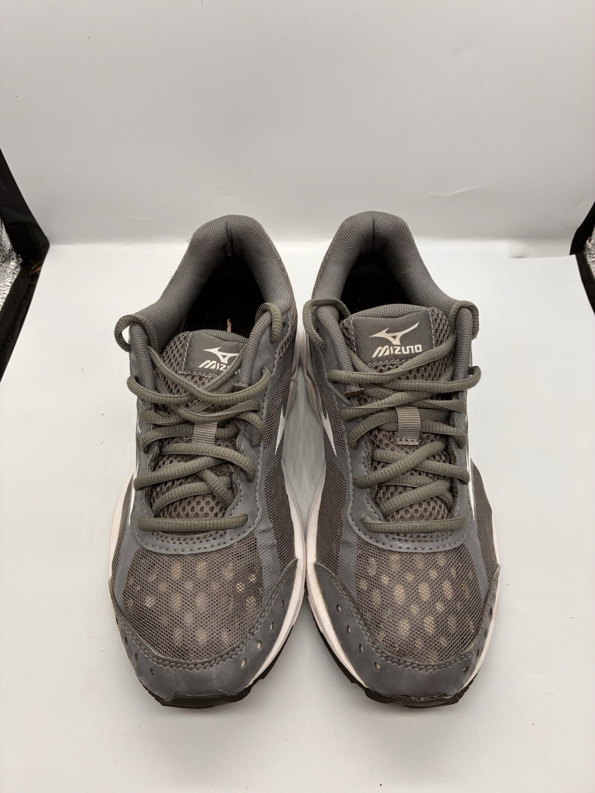 Mizuno Wave Rider Waveknit Women Size 7.5 Grey Running Shoes