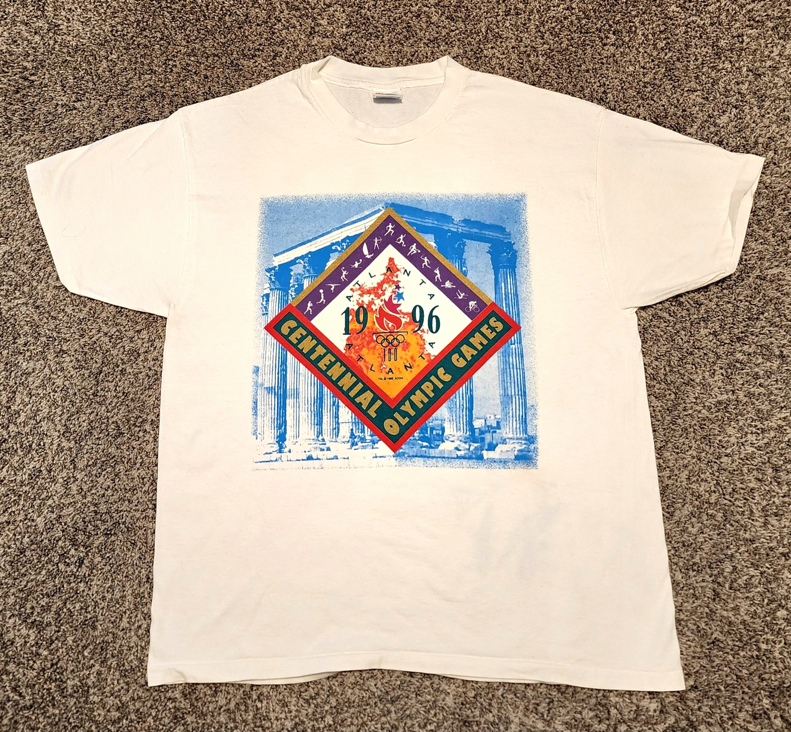Hanes Atlanta 1996 Centennial Olympic Games Graphic T-Shirt Unisex XL White