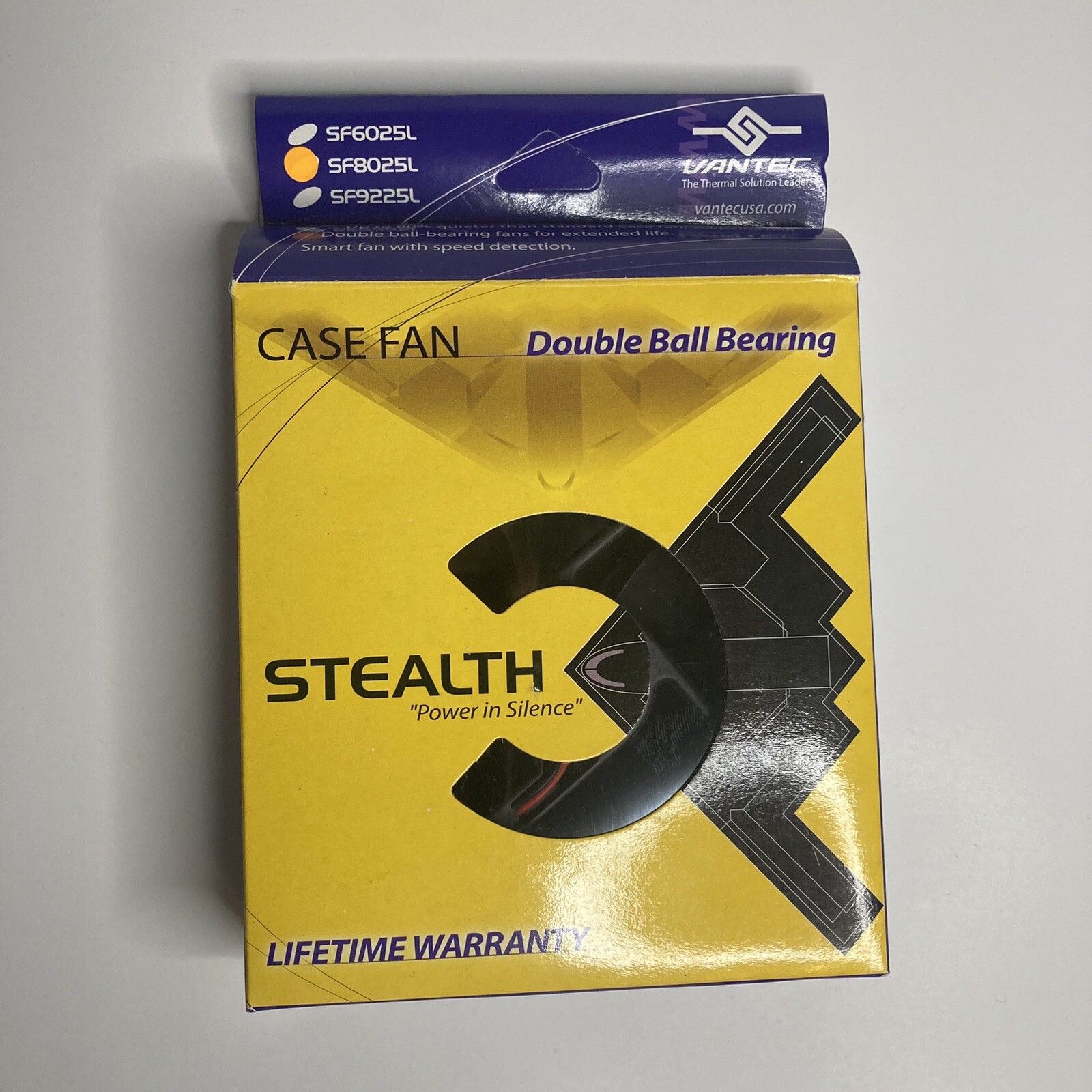 VANTEC 80MM 2050 RPM Stealth Double Ball Bearing Fan - Black - # SF8025L