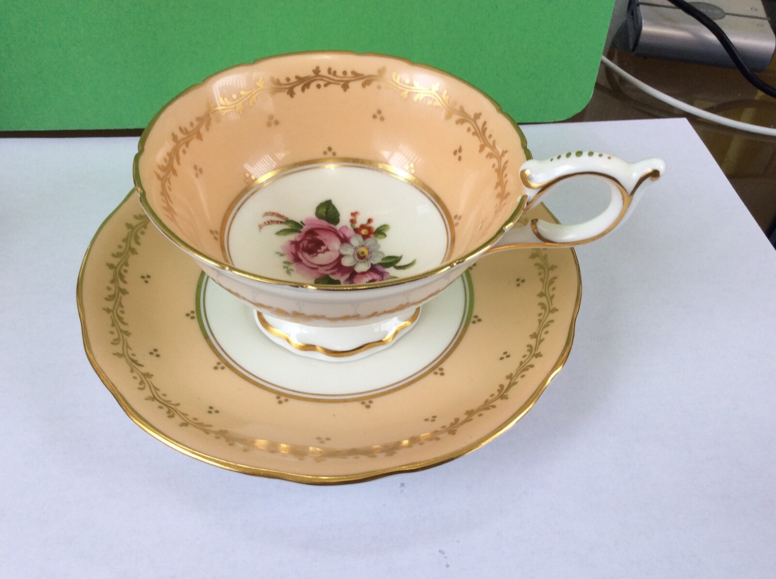 Vintage COALPORT Hand Painted Floral #9161 CUP & SAUCER - Made in England
