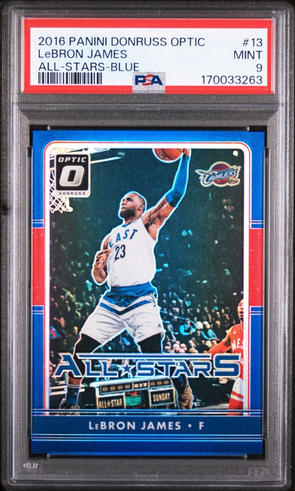 2016-17 Panini Donruss Optic Lebron James #13 All Stars Holo Blue #/49 PSA 9