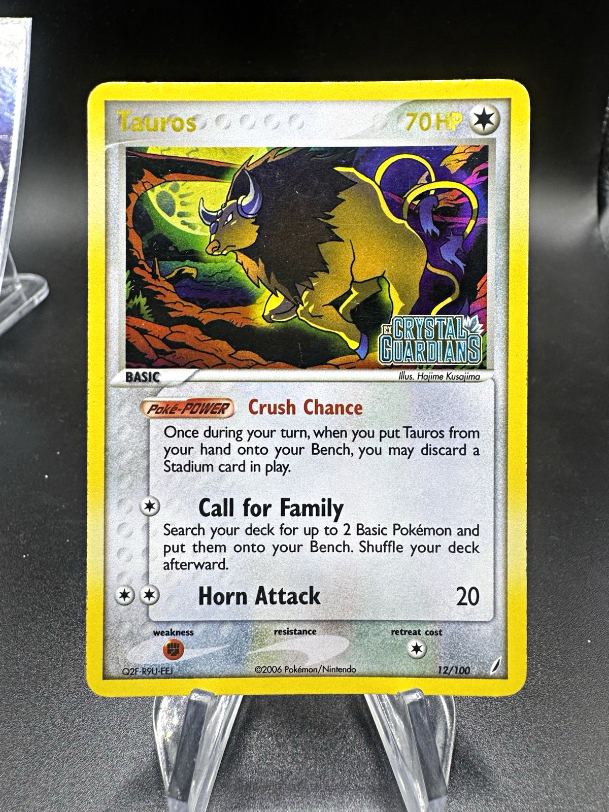 Pokémon Tauros 12/100 EX Crystal Guardians Reverse Holo Rare MP