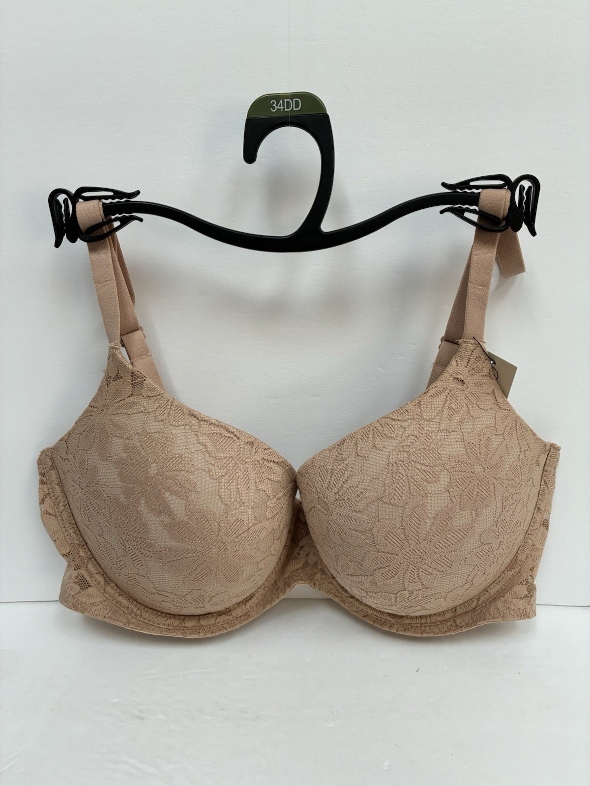 No Boundaries Women\'s Size 34DD Nude All Over Lace Push Up Bra with Sugarcup NWT