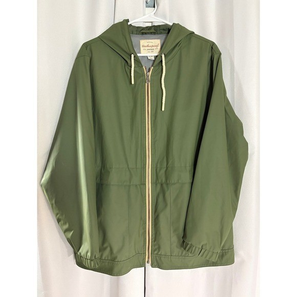 Weatherproof Vintage Mens Olive Green Hooded Rain Jacket XL Full Zip MC0038 Weatherproof Vintage Mens Olive Green Hooded Rain Jacket XL Full Zip MC0038