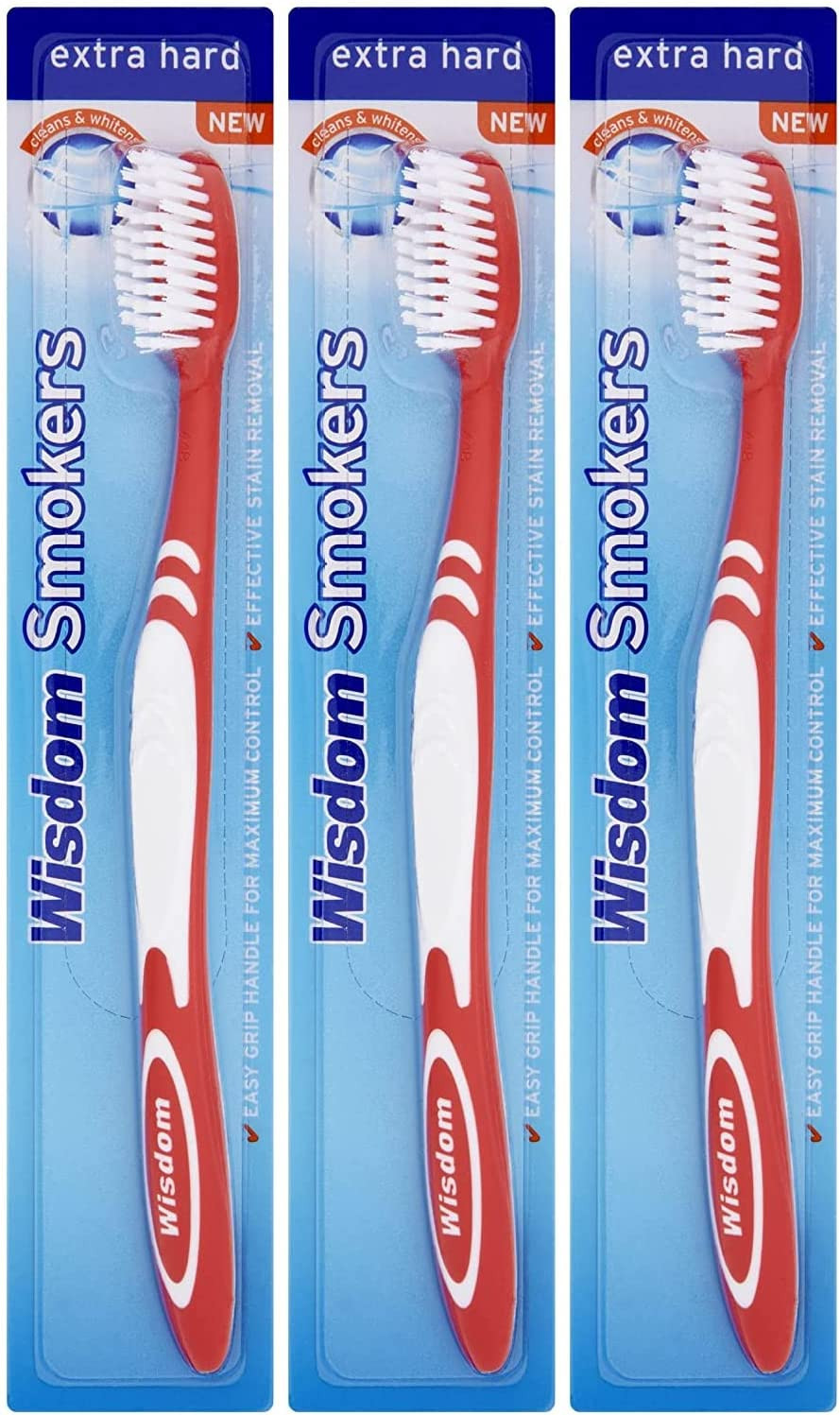 3X Wisdom Smokers Extra Hard Brush Toothbrush Previously Addis by Wisdom