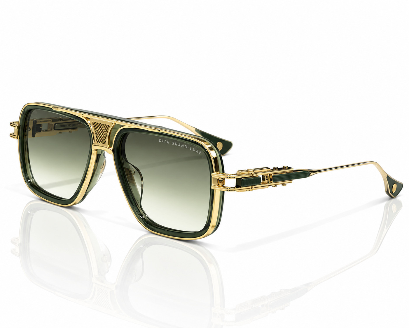DITA Grand-Decade Two DTS460 Sunglasses Green Gold 58-16-137 Full Box Set New