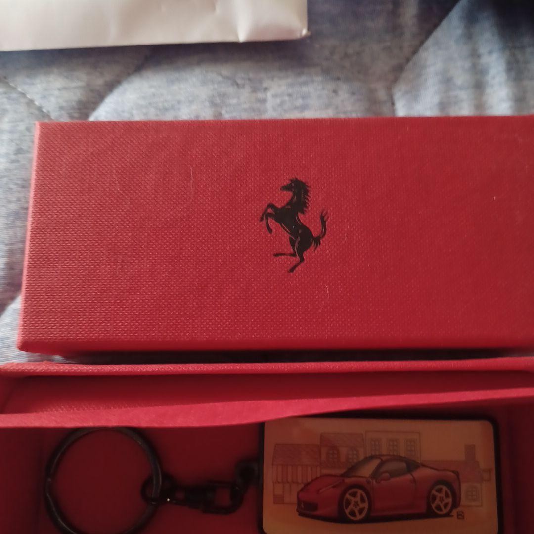 Ferrari 70th Anniversary Calf Leather Keychain Key Ring key fob Rare Japan used
