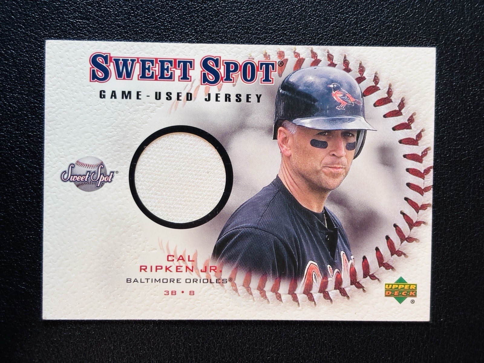 2001 Upper Deck Sweet Spot - Game-Used Jerseys Cal Ripken #J-CR (MEM) 2001 Upper Deck Sweet Spot - Game-Used Jerseys Cal Ripken #J-CR (MEM)